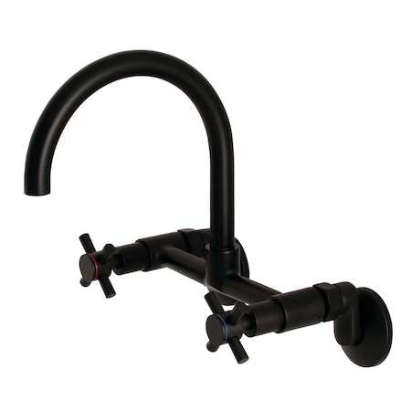 KS414MB 8-Inch Adjustable Center Wall Mount Kitchen Faucet